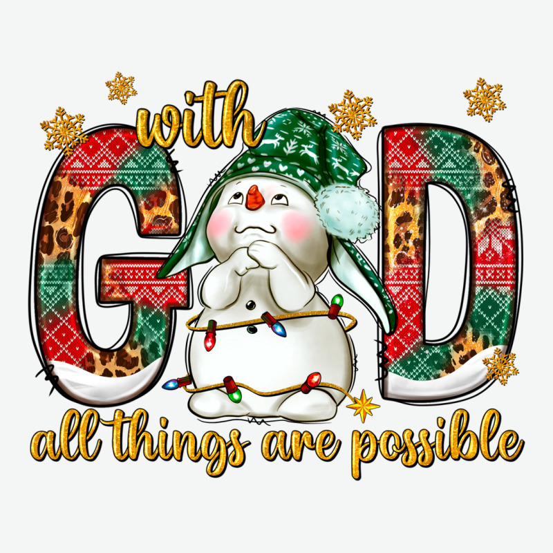 With God All Things Are Possible With Snowman Urban Heavy Tee by NancyCooperArtShop | Teevron