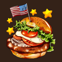 American Flag And Hamburger Heavy Core Tee | Teevron