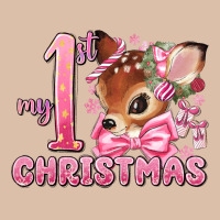 My First Christmas Pink Reindeer Urban Heavy Tee | Teevron