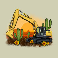 Excavator Cactus Sunflower Sunset Heavy Core Tee | Teevron