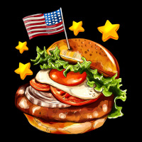 American Flag And Hamburger Ladies Tee | Teevron