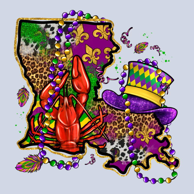 Mardi Gras Louisiana Map Premium Sweatshirt by OliviaCreatesArt | Teevron