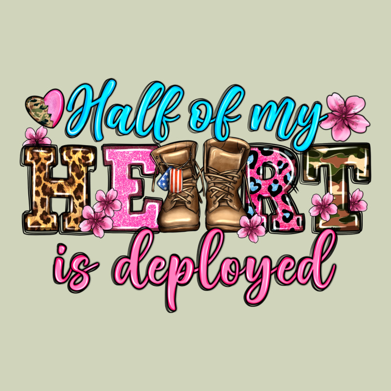 Half Of My Haert Is Deployed Olivia Heavyweight Hoodie by OliviaCreatesArt | Teevron