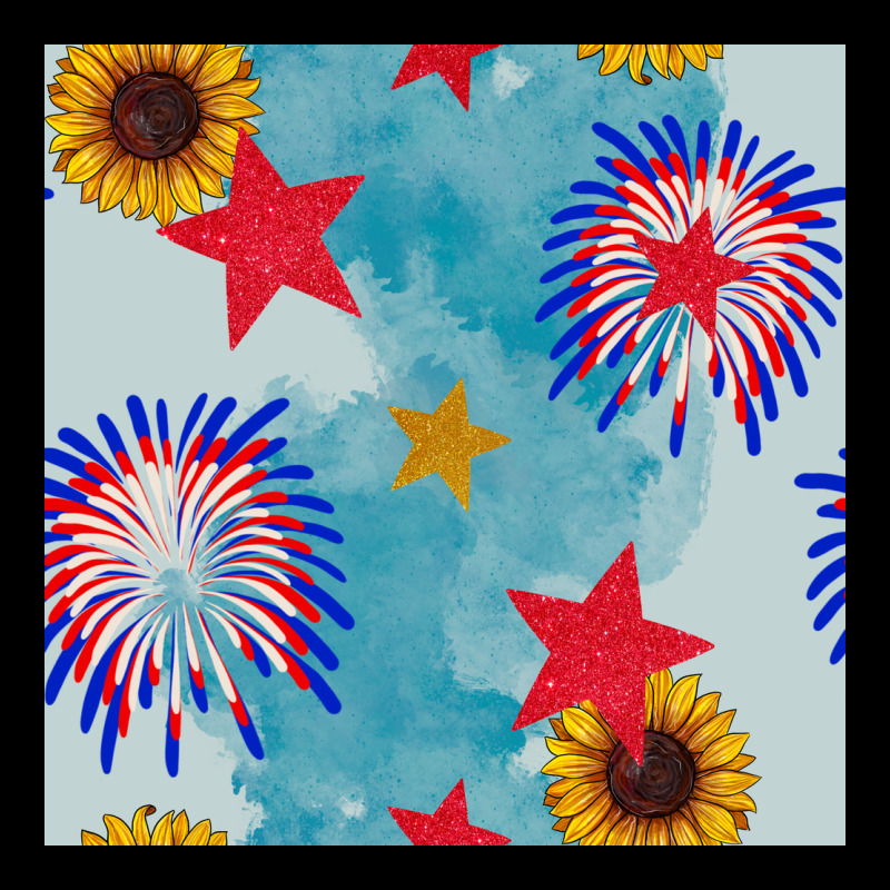 Patriotic Fireworks And Sunflower Heavy Core Tee by BundleAndBundleShop | Teevron