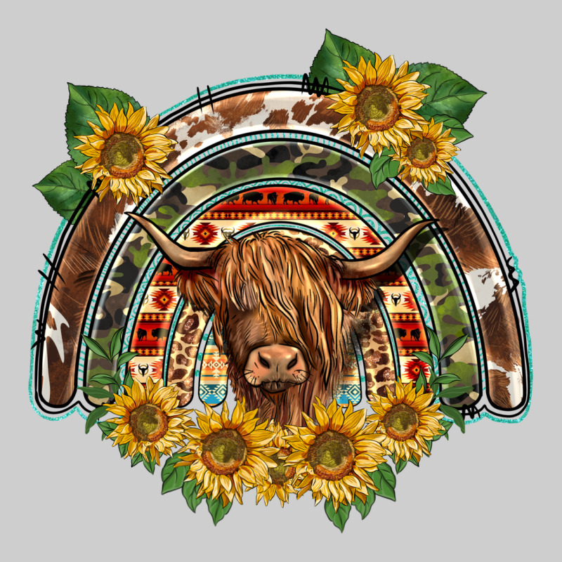 Scottish Calf Sunflowers Rainbow Premium Tee by BarkalooDesign | Teevron
