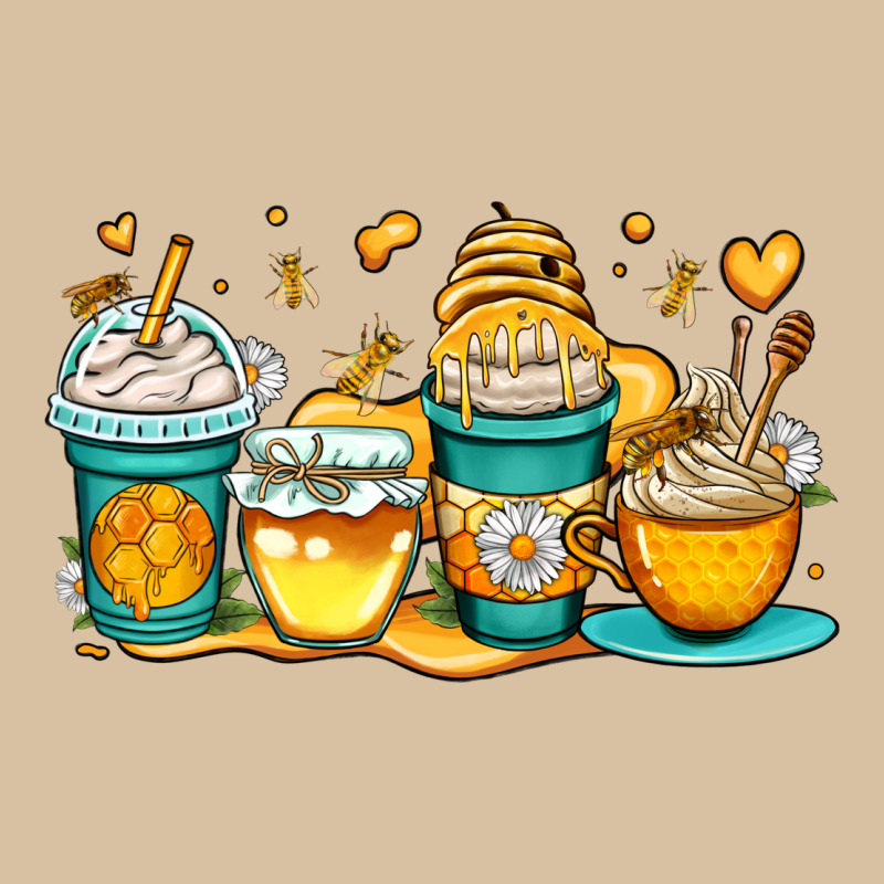 Honey Bee Coffee Cups Heavyweight Hoodie by OliviaCreatesArt | Teevron