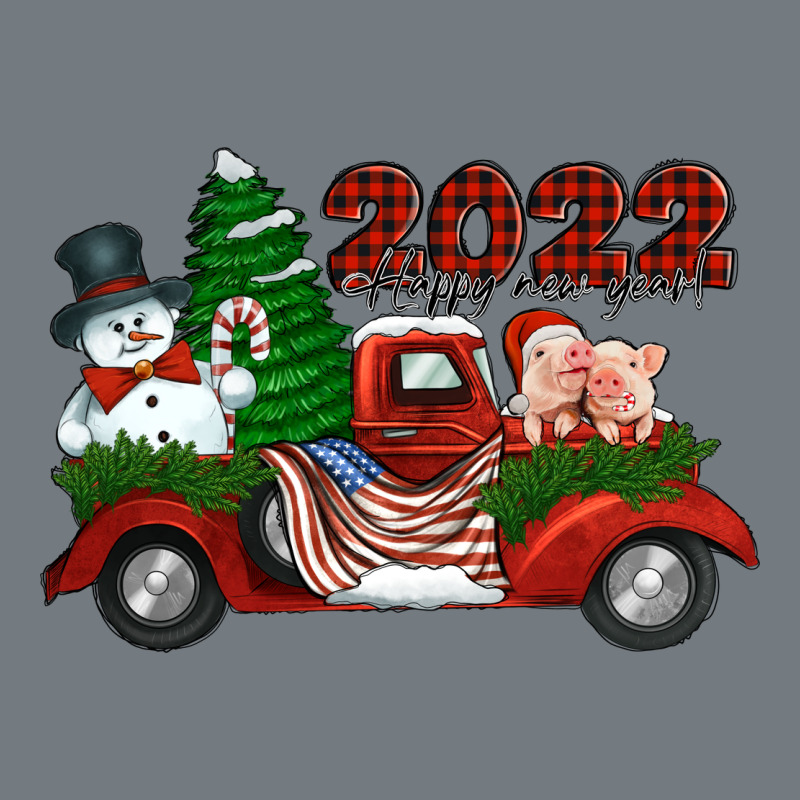 Happy New Year 2022 Christmas Truck With American Flag Heavyweight Sweatshirt by Jasminsmagicworld | Teevron