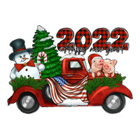 happy new year 2022 christmas truck with american flag | Teevron