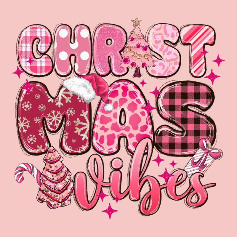 Christmas Vibes Pink Urban Heavy Tee by MaliasSmallBusiness | Teevron