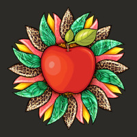Teacher Apple And Sunflower With Leopard And Tooled Leather Heavy Core Tee | Teevron