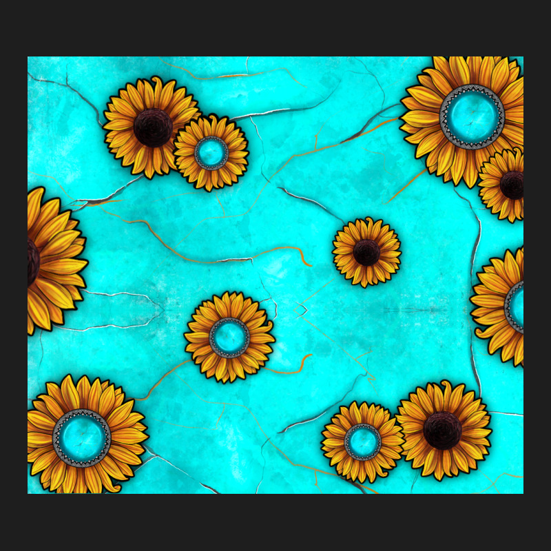 Turquoise Gemstone Sunflower Classic Tee by JahusDesignShop | Teevron