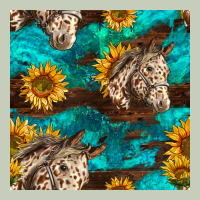 Appaloosa Horses And Sunflowers Seamless Pattern Ladies Tee | Teevron