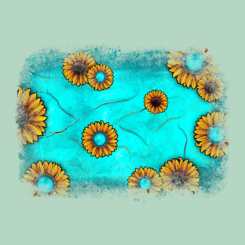 Turquoise Gemstone Sunflower Background Classic Tee by JahusDesignShop | Teevron
