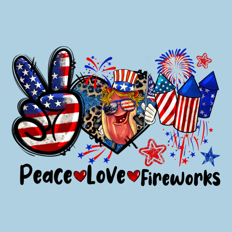 Peace Love Fireworks 4th Of July Premium Hoodie by CowGirlArtShop | Teevron