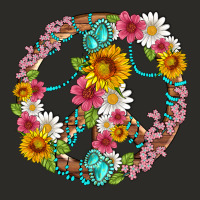 Floral Peace Sign With Gemstone Heavy Core Tee | Teevron