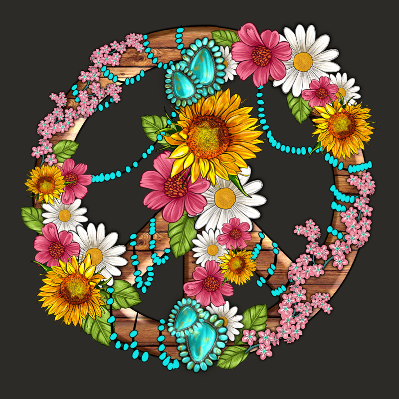 Floral Peace Sign With Gemstone Heavy Core Tee by Artiststas | Teevron