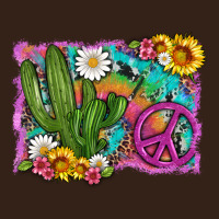 Cactus Peace Sign Flowers And Tie Dye Heavy Core Tee | Teevron