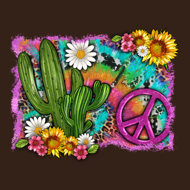 Cactus Peace Sign Flowers And Tie Dye Heavy Core Tee by Artiststas | Teevron