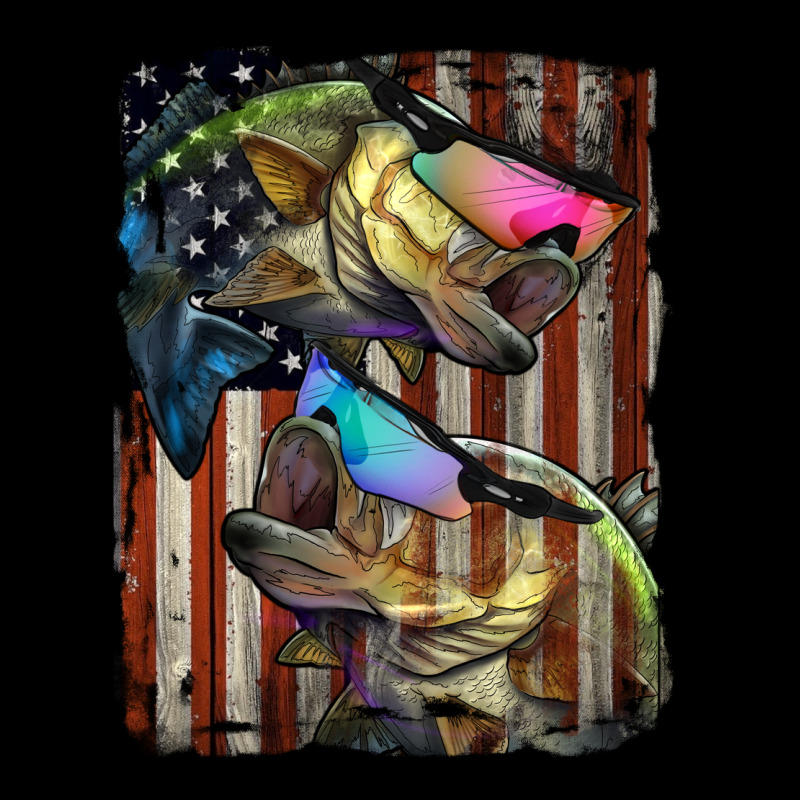 American Flag With Bass Fish Urban Hoodie by LillyAllenDesigns | Teevron