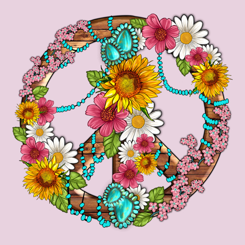 Floral Peace Sign With Gemstone Ladies Tee by Artiststas | Teevron