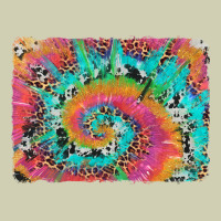 Tie Dye Leopard Cowhide Glitter Background Heavy Core Tee | Teevron