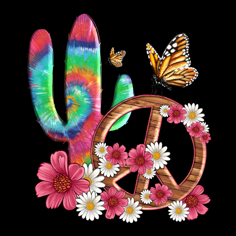 Cactus Peace Sign Flowers And Butterflys Ladies Tee by Artiststas | Teevron