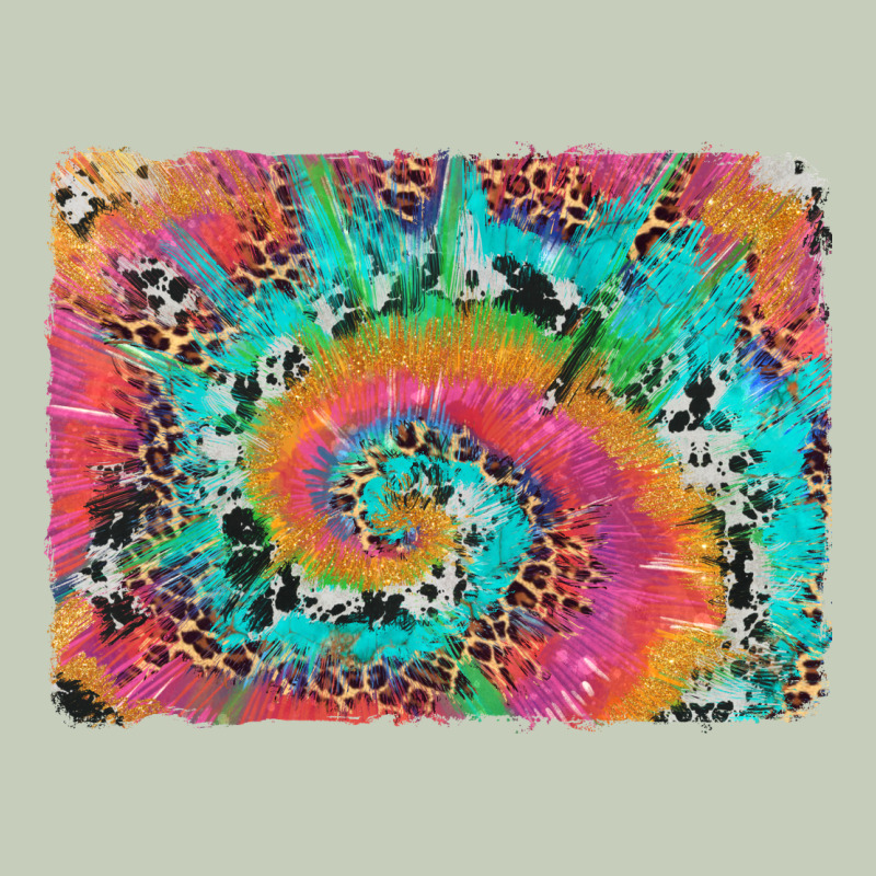 Tie Dye Leopard Cowhide Glitter Background Ladies Tee by Artiststas | Teevron