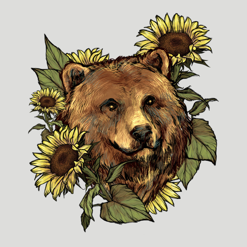 Bear Head Sunflower Zipper Hoodie by HowdyJamesFarm | Teevron