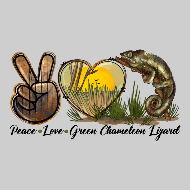 Peace Love Green Chameleon Lizard Premium Tee by LillyAllenDesigns | Teevron