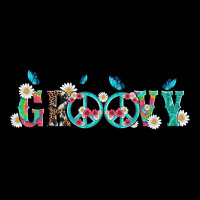 Groovy With Peace  Sign Flowers Ladies Tee | Teevron