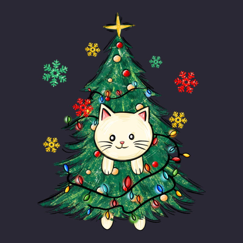 Christmas Tree Cat Vintage Tee by MaliasSmallBusiness | Teevron