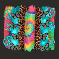 Hippie Peace Sign Butterfly Leopard And Tie Dye Brushstroke Heavy Core Tee | Teevron