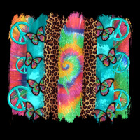 Hippie Peace Sign Butterfly Leopard And Tie Dye Brushstroke Ladies Tee | Teevron