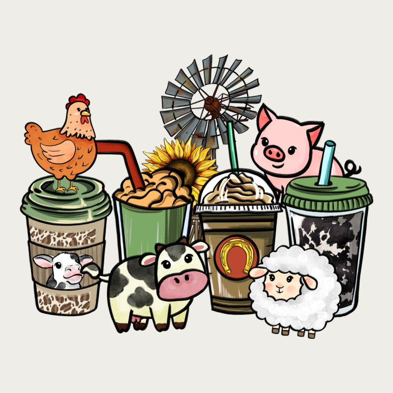Farm Animal Coffee Cups Zipper Hoodie by HowdyJamesFarm | Teevron