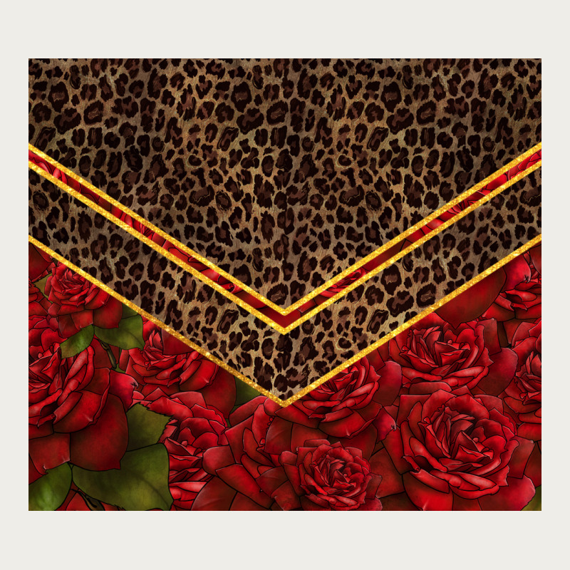 Red Roses With Leopard Zipper Hoodie by TumblerDesignByShophia | Teevron