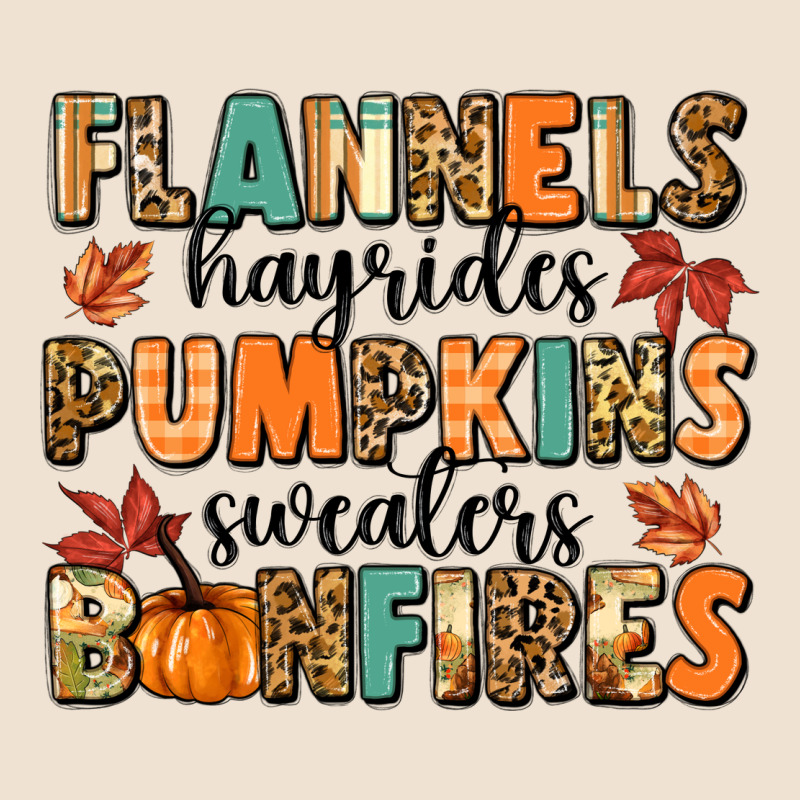 Flannels Hayrides Pumpkinsbonfires Urban Heavy Tee by MaliasSmallBusiness | Teevron