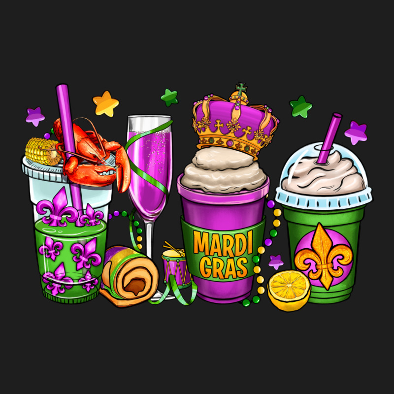Mardi Gras Coffee Cups Heavyweight Hoodie by OliviaCreatesArt | Teevron