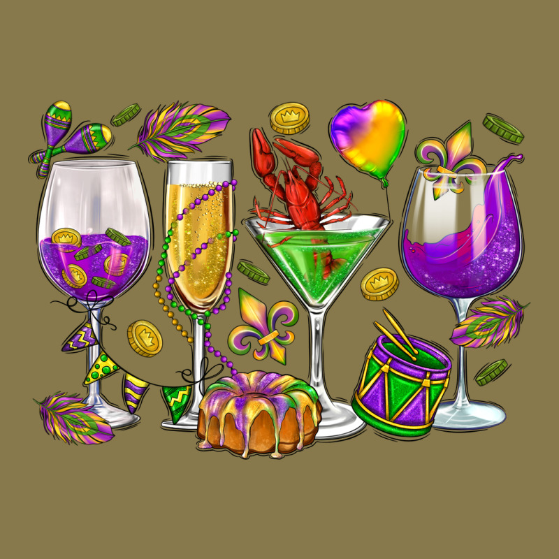 Mardi Gras Wine Glasses Premium Hoodie by HowdyJamesFarm | Teevron