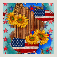 Usa Map With Sunflowers And Leopard Seamless Pattern Heavy Core Tee | Teevron