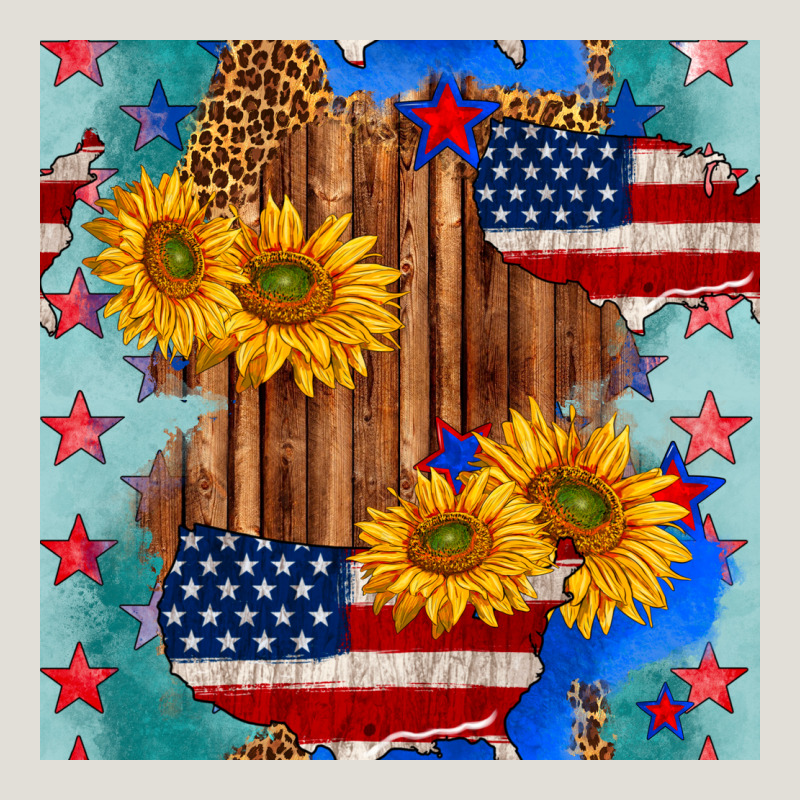 Usa Map With Sunflowers And Leopard Seamless Pattern Heavy Core Tee by BundleAndBundleShop | Teevron
