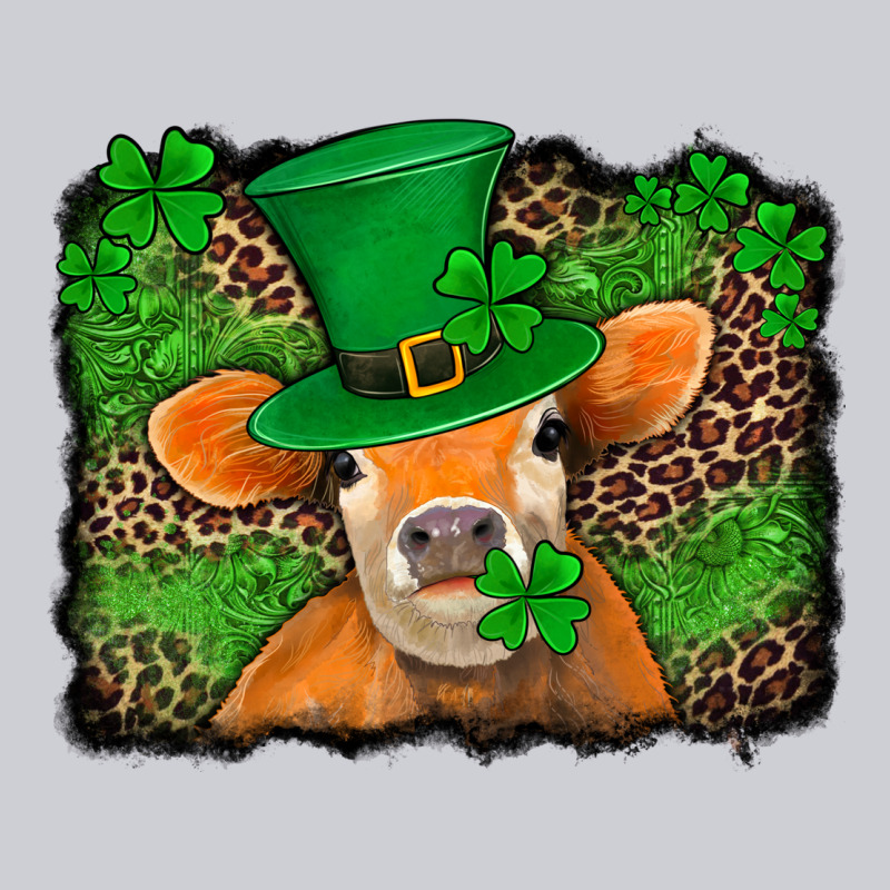 St Patricks Orange Cow With Leopard Background Heavyweight Sweatshirt by Jasminsmagicworld | Teevron