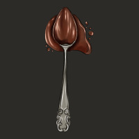 Spoon With Chocolate Heavy Core Tee | Teevron