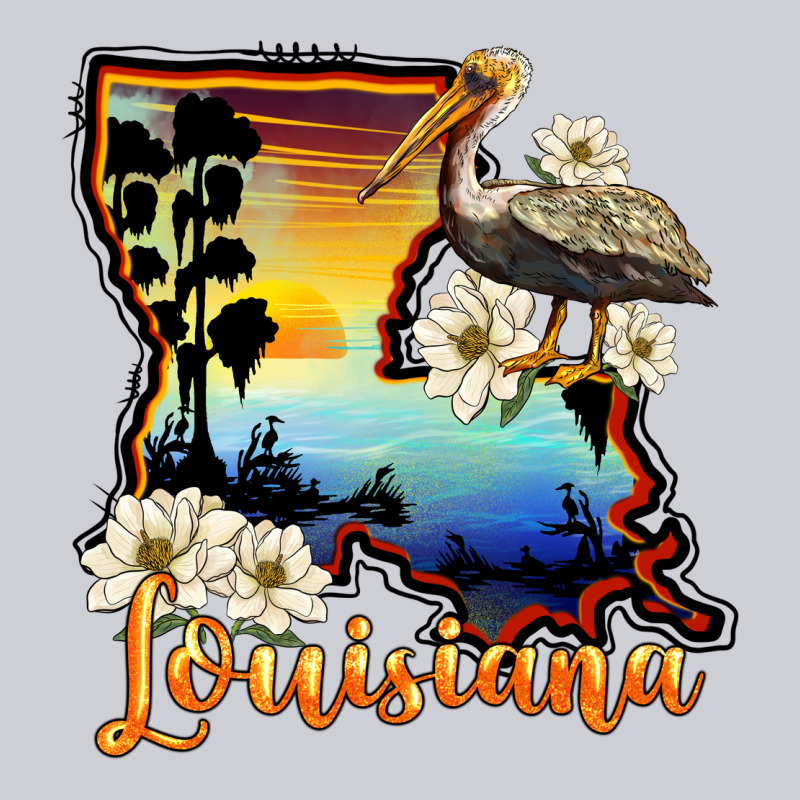 Louisiana  Sunset Map Magnolia Heavyweight Sweatshirt by BarkalooDesign | Teevron