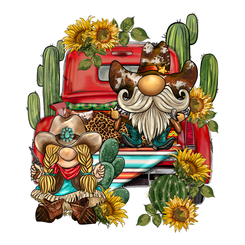 Western Gnome Truck Cactus Sunflower Premium Tee by BarkalooDesign | Teevron