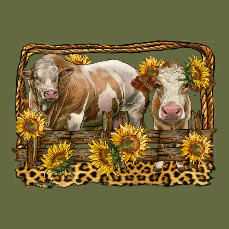 Simmental Bull And Heifer With Sunflowers Long Sleeve Tee by LillyAllenDesigns | Teevron