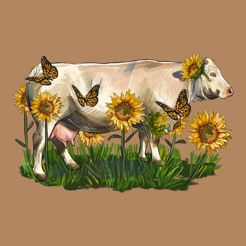 Charolais Cow With Sunflower Long Sleeve Tee by LillyAllenDesigns | Teevron