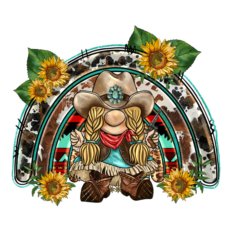 Western Gnome Sunflowers Rainbow Premium Tee by BarkalooDesign | Teevron