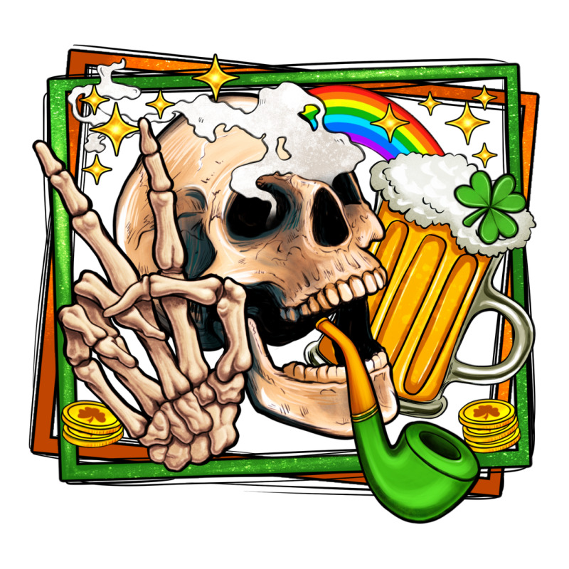 St Patricks Day Peace Skull Premium Tee by Jasminsmagicworld | Teevron