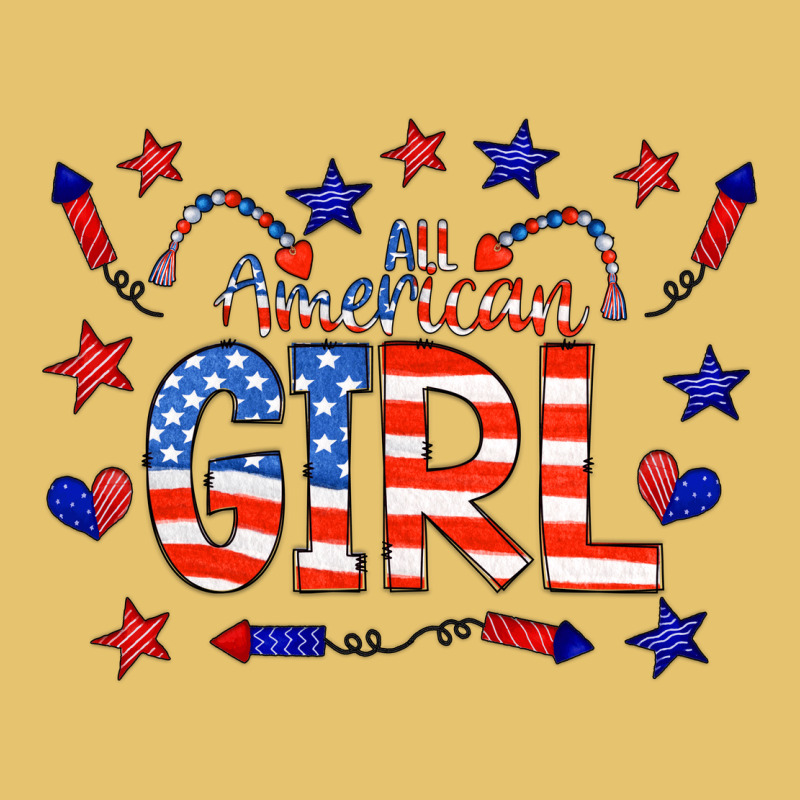 All American Girl Doodle Letters Premium Sweatshirt by CowCowDesign | Teevron
