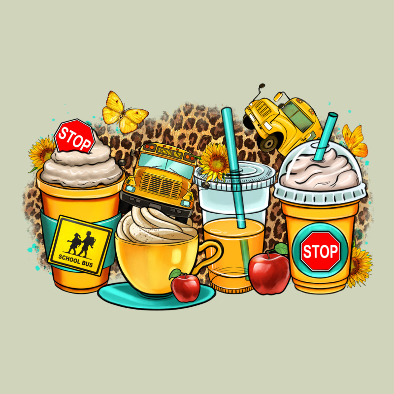 School Bus Coffee Cups Heavyweight Hoodie by OliviaCreatesArt | Teevron